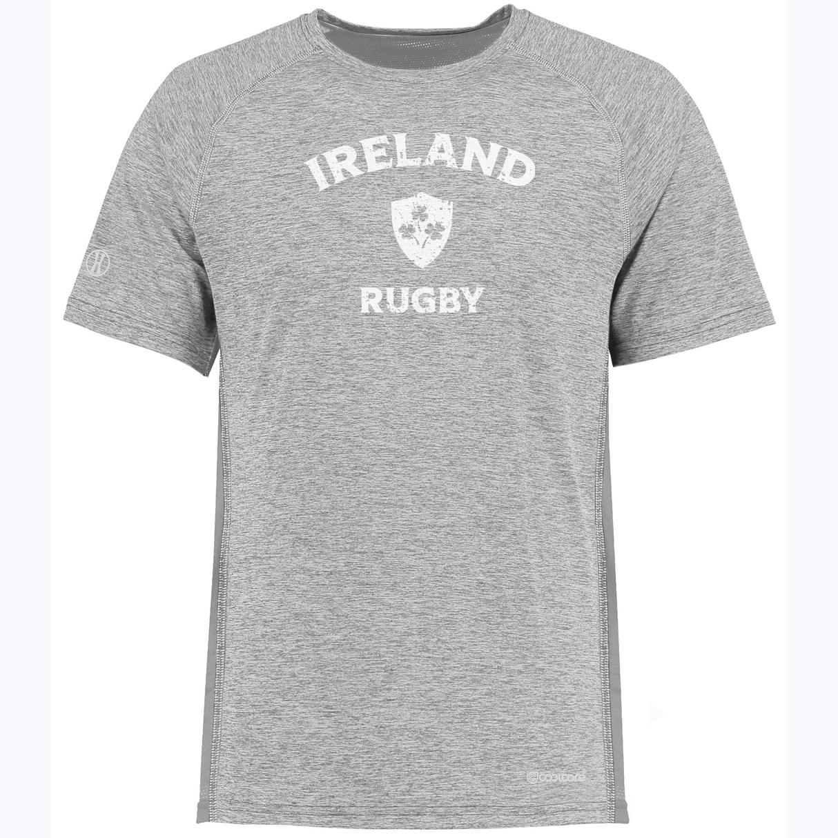 A grey Nations of Rugby Ireland Rugby Electrify Training Tee shirt with white text.
