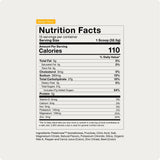 Momentous Fuel by Momentous is a mango-flavored carb electrolyte formula with 110 calories and 14g added sugars per 32.5g scoop. Each tub contains 15 servings and features a nutrition facts label highlighting nutrients and clean ingredients for sustained energy.