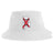 The University of Alabama Rugby Sustainable Bucket Hat by EMB S&S Activewear is a white, eco-friendly hat made from recycled polyester. It features a graphic of Alabama’s outline with a red X, the words "Alabama Rugby," and the year "1973" printed on the front, blending sustainable comfort with bold team style.