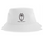 The Fiji Sustainable Bucket Hat by EMB S&S Activewear features a white design with a black palm tree logo above the words "FIJI RUGBY" on the front.