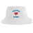 The Nations of Rugby France Rugby Sustainable Bucket Hat by EMB S&S Activewear is crafted from white recycled polyester and showcases a striking red rooster graphic with "FRANCE RUGBY" in blue text on the front—a perfect, eco-friendly way to show your support.