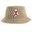 Introducing the University of Alabama Rugby Sustainable Bucket Hat by EMB S&S Activewear—a tan bucket hat made from recycled polyester, featuring an embroidered outline of Alabama with a red diagonal stripe and the text "Alabama Rugby 1973" on the front, inspired by University of Alabama Rugby tradition.