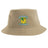Introducing the Blackthorn Rugby Sustainable Bucket Hat by EMB S&S Activewear. This tan rugby bucket hat showcases the Blackthorn Football Rugby Club logo, featuring a shamrock and hurley crossed over a yellow shield. Made from recycled polyester, it’s an eco-friendly accessory that combines club pride with sustainable style.