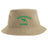 The EMB S&S Activewear Nations of Rugby Australia Rugby Sustainable Bucket Hat is crafted from recycled polyester in beige, featuring green "Australia Rugby" text and a kangaroo logo on the front for an eco-friendly and stylish choice.