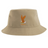 The USA Rugby Heritage Sustainable Bucket Hat by EMB S&S Activewear features a tan design with an embroidered orange eagle and "USARFU" text on the front.