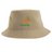 The Wallabies Sustainable Bucket Hat by EMB S&S Activewear features a tan design with an orange kangaroo logo and the word "Wallabies" in green text on the front, combining classic style with sporty flair.