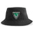 The Birmingham Vulcans Rugby Sustainable Bucket Hat by EMB S&S Activewear is crafted from recycled polyester for an eco-friendly touch. This black bucket hat features a patch with a green and white design, displaying the text "Birmingham Rugby Est 1967" along with a stylized rugby ball and leaf.