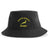 The Nations of Rugby South Africa Rugby Sustainable Bucket Hat by EMB S&S Activewear is crafted from recycled polyester and features a black design with yellow "South Africa Rugby" text and a leaping springbok logo on the front, offering a stylish and eco-friendly bucket hat option.
