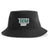 The Siena College Rugby Sustainable Bucket Hat by EMB S&S Activewear is made from recycled polyester and features "SIENA RUGBY" embroidered on the front in green and white letters—an ideal choice for any Siena College Rugby fan.