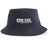 The CenCal Rugby Sustainable Bucket Hat by EMB S&S Activewear features "CEN CAL BOOT CLU" and a red star logo embroidered on the front in navy blue.