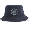 The Georgetown University Rugby Sustainable Bucket Hat by EMB S&S Activewear is a navy bucket hat crafted from recycled polyester, featuring the Georgetown University Rugby Football Club logo with a bulldog graphic on the front.