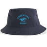 Show your team pride with the EMB S&S Activewear Nations of Rugby Argentina Rugby Sustainable Bucket Hat. This navy blue bucket hat features "Argentina Rugby" and a stylized puma logo embroidered in light blue on the front. Made from recycled polyester, it offers an eco-friendly way to support your team in style.