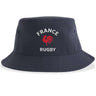 Show your team spirit with the Nations of Rugby France Rugby Sustainable Bucket Hat by EMB S&S Activewear, featuring "FRANCE RUGBY" and a bold red rooster emblem on the front. Crafted from recycled polyester, this sustainable bucket hat is ideal for eco-conscious fans cheering on their favorite team.