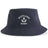 Check out the Nations of Rugby Scotland Rugby Sustainable Bucket Hat by EMB S&S Activewear, featuring "Scotland Rugby" and a thistle emblem printed in white on the front of a navy blue design. Made from recycled polyester, this bucket hat is a stylish and eco-friendly choice for any fan.