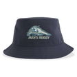 Dark blue University of New Hampshire Sustainable Bucket Hat featuring an embroidered wildcat logo and the text “MEN’S RUGBY” on the front.
