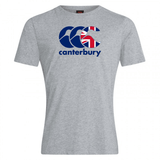 The Canterbury Great Britain CCC Flag Club T-Shirt by WRS Canterbury features a "CCC" logo with a Union Jack design above "Canterbury," capturing the essence of British style.