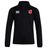 The black long-sleeve EMB Canterbury Great Britain Club Shield 1/4 Zip Training Top is perfect for rugby season, featuring the iconic "Canterbury" logo on the right chest and an England flag crest with a cross on the left, blending performance and patriotism seamlessly.