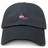 Show support with the Girls Rugby Adult Low-Profile Cotton Twill Dad Cap by EMB S&S Activewear, featuring a black design and “girls rugby” logo in pink and white on the front.