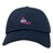 Support your team in style with the EMB S&S Activewear Girls Rugby Adult Low-Profile Cotton Twill Dad Cap, featuring a navy blue design and a pink and white "girls rugby" logo on the front.