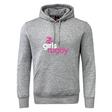 The WRS Canterbury Girls Rugby Club Hoodie features a gray design with the "Girls Rugby" logo in pink and white on the front. It offers a cozy fleece, kangaroo pocket, drawstring hood for comfort, and stylish Canterbury branding on the sleeve.
