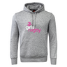 The WRS Canterbury Girls Rugby Club Hoodie features a gray design with the "Girls Rugby" logo in pink and white on the front. It offers a cozy fleece, kangaroo pocket, drawstring hood for comfort, and stylish Canterbury branding on the sleeve.