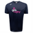 Dark blue Girls Rugby Tempo Vapodri T-shirt by WRS Canterbury showcases a "girls rugby" logo in pink and white on the front, offering VapoDri technology for ultimate comfort.