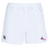 The Girls Rugby Advantage Rugby Shorts by EMB Canterbury feature moisture-wicking fabric with an elastic waistband. The Canterbury logo is on the left, while the "girls rugby" logo is on the right, offering comfort and style for active use.
