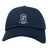 The Gretna United Rugby Adult Low-Profile Cotton Twill Dad Cap by EMB S&S Activewear features a navy blue design with a yellow and blue "G" logo, embroidered team branding, and "Gretna United Rugby" text below.
