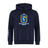 The Gretna United Rugby Club Hoodie by WRS Canterbury features a large blue, gold, and white "G" with "Gretna United Rugby" on the front and white stripes on the right sleeve for a classic team style.