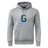 The WRS Canterbury Gretna United Rugby Club Hoodie features a gray design with a large blue and gold "G" and "Gretna United Rugby" printed on the front.