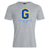 The Gretna United Rugby Club Plain Tee by WRS Canterbury is a premium grey cotton blend t-shirt with a blue and yellow logo.