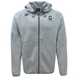 Stay comfortable and stylish in the Gretna United Rugby Tempo Vapodri Full-Zip Hoodie by EMB Canterbury, featuring a hood, drawstrings, and two chest logos. This light gray hoodie offers moisture-wicking performance for any activity.