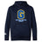 The Gretna United Rugby Club Lightweight Hoodie by WRS Canterbury features blue fabric, a yellow letter, and a practical kangaroo pocket for both style and comfort.