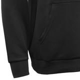 Close-up of the lower half of the Gilbert GTS Pullover Hoodie by Gilbert, highlighting the front pocket, sleeve cuff, and bottom hem of this athletic hoodie against a white background.