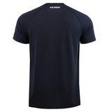 A plain black Gilbert GTS Training Tee, short-sleeved and shown from the back, features "GILBERT" printed in white near the neckline.