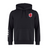 The EMB Canterbury Great Britain Shield Club Hoodie is a stylish black hoodie with a hood, drawstrings, and kangaroo pocket. It features the Great Britain Shield on the left chest and three white stripes on the right sleeve, along with subtle Canterbury branding.