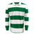 Green and white striped Classic Long Sleeve Hooped Rugby Jersey by Mudoo.
