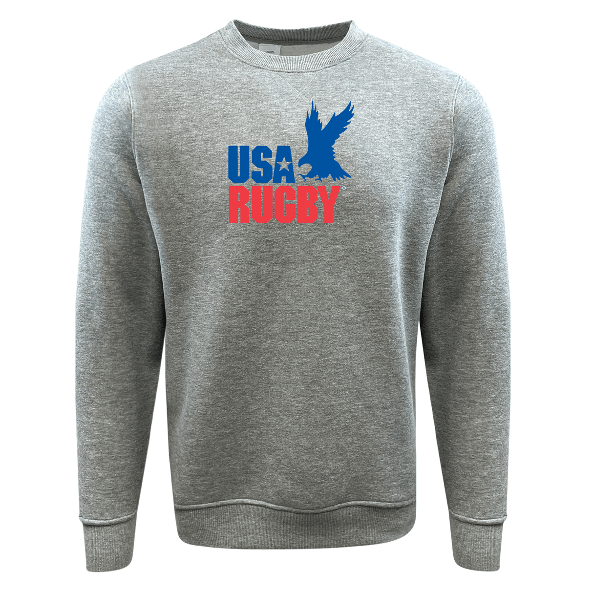 Embrace classic style with the vintage USAR logo featured on this grey WRS Augusta USA Rugby Throwback Fleece Crewneck Sweatshirt.