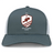 The West Potomac RFC Retro Trucker Cap by EMB S&S Activewear features a gray and white design with an embroidered beaver logo, star, and "1963 West Potomac Rugby" on the front, plus a classic snapback closure.