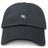 The Holy Cross Adult Low-Profile Cotton Twill Dad Cap by EMB S&S Activewear is a black hat with a small white and blue "HC" team logo embroidered on the front center.