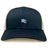 The EMB S&S Activewear Holy Cross Retro Trucker Cap features a navy blue and white design, an embroidered "HC" on the front, and a snapback closure.