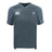 The Holy Cross Vapodri Evader Jersey by EMB Canterbury is a plain grey short-sleeve v-neck featuring the Canterbury logo, "HC" chest emblem, and moisture-wicking technology to keep you cool during play.