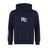 The Holy Cross Club Hoodie by Canterbury features a navy design with front pocket, drawstring hood, "HC" chest logo, and three white stripes on the left sleeve. Brand: WRS Canterbury.