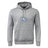 The Holy Cross Club Hoodie by Canterbury from WRS Canterbury features a gray classic rugby hoodie style with a front pocket and a blue and white "HC" logo on the chest.