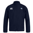 The Holy Cross Club Track Jacket by EMB Canterbury features a zip front, "Canterbury" logo on the right chest, and "HC" emblem on the left. This lightweight navy jacket is ideal for everyday wear.