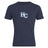 The Holy Cross Club Plain Tee by WRS Canterbury is a navy blue cotton blend t-shirt with "HC" in white and blue outlined font centered on the chest.