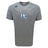 The Holy Cross Tempo Vapodri T-Shirt by WRS Canterbury is a gray short-sleeve tee with a blue and white "HC" chest logo and Canterbury branding. Vapodri fabric wicks moisture to keep you cool and comfortable.