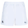 The Holy Cross Advantage Rugby Shorts by EMB Canterbury feature an elastic waistband, the Canterbury logo on the left leg, and an "HC" emblem on the right.