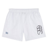 The Holy Cross Tactic Short by EMB Canterbury features an elastic waistband, a black outlined logo on the right leg, and a small blue "HC" logo on the left leg.