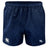 The Holy Cross Professional Polyester Rugby Short by EMB Canterbury features a navy blue design, elastic waistband, and durable polyester. White Canterbury and HC logos appear on the lower front legs—ideal for training or match day.